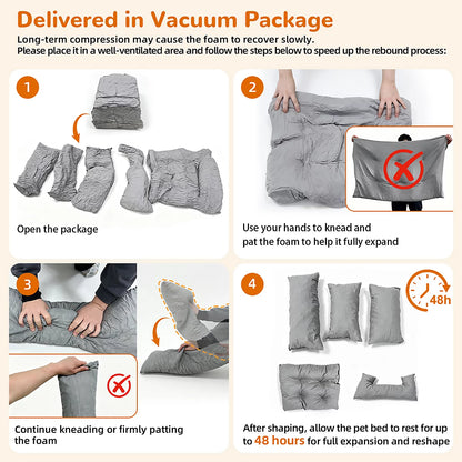 How to unpack the vacuum-packed foam: knead it and allow up to 48 hours to fully expand