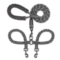 Durable Dual Dog Leash with Comfort Grip & Reflective Strap