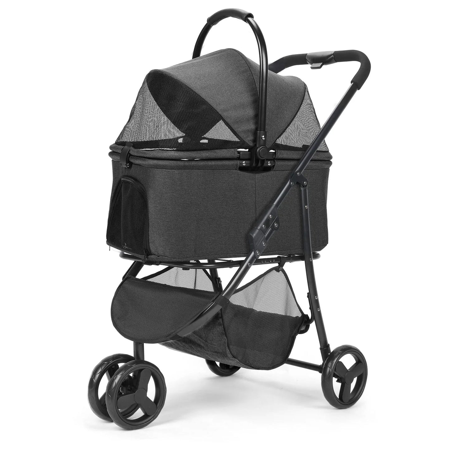 Portable Pet Stroller with Removable Carrier Bag