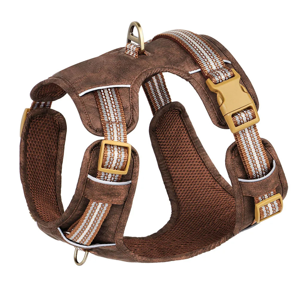 Safe & Adjustable Pet Harness with Reflective Belts