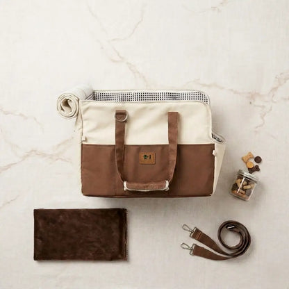 brown stylish dog carrier bag