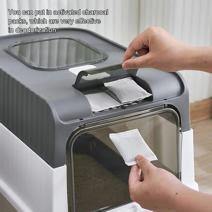 Extra Large Hooded Cat Litter Trays Fully Enclosed Anti-Splashing Cat Litter Box