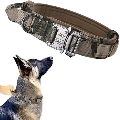 Strong Durable Tactical Dog Collar for Big Dogs