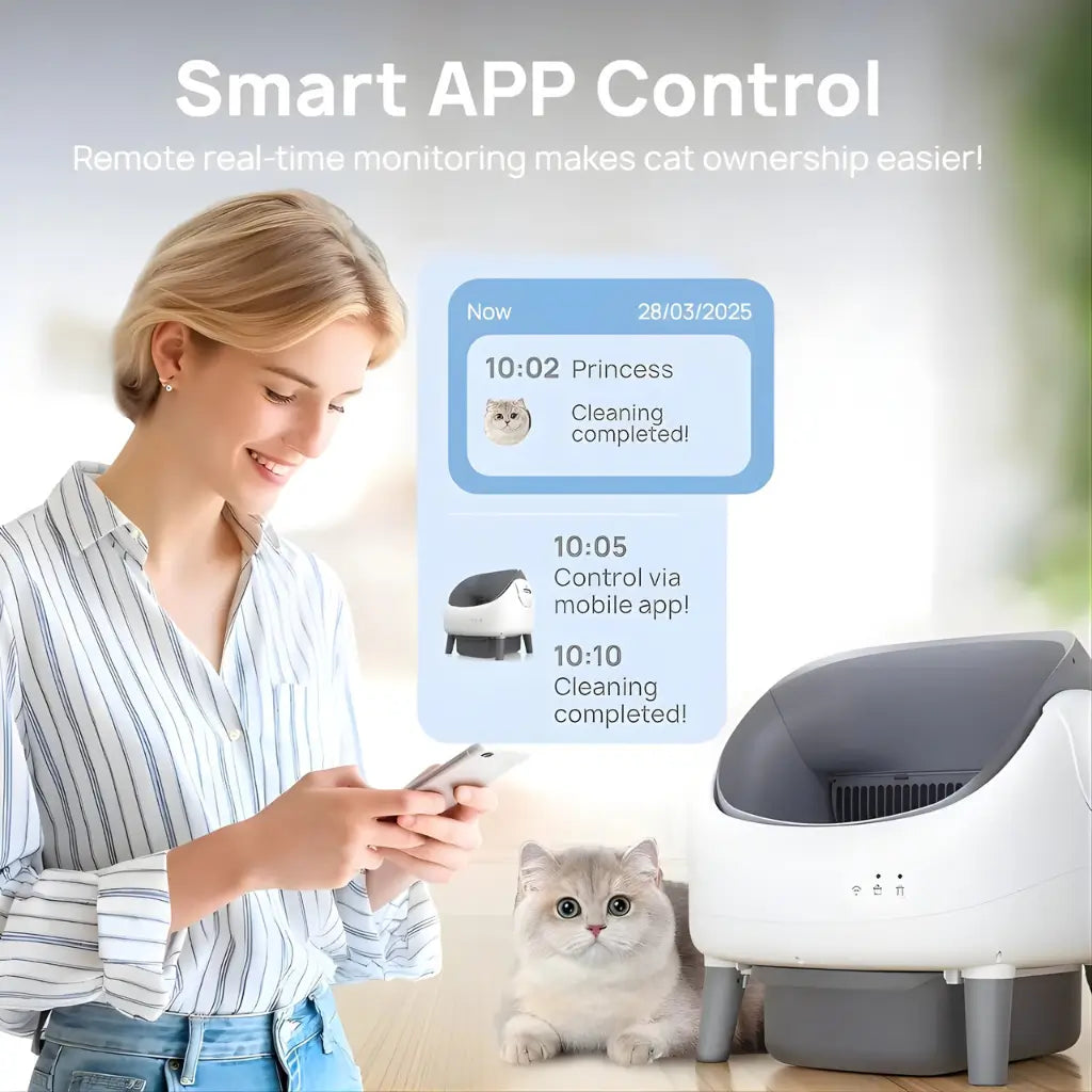 cat litter box with smart app control