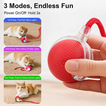 ChaseBall 3 play modes: fast roll blue light, slow move purple light, push to move green light