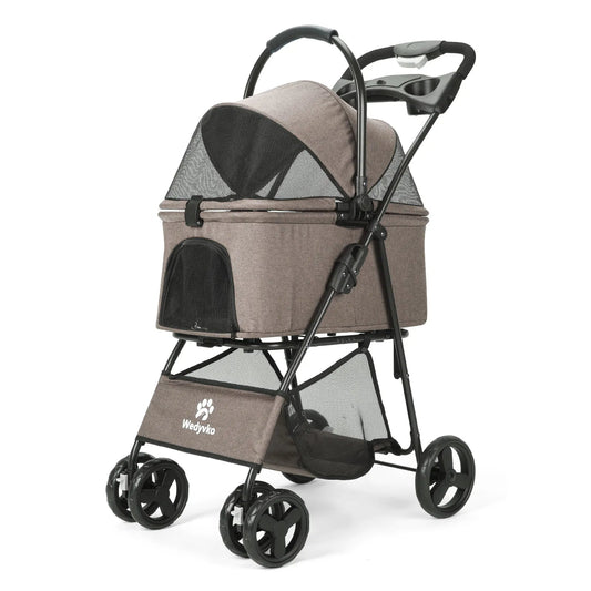 Folding Pet Stroller with Removable Carrier & Storage - LifyPet