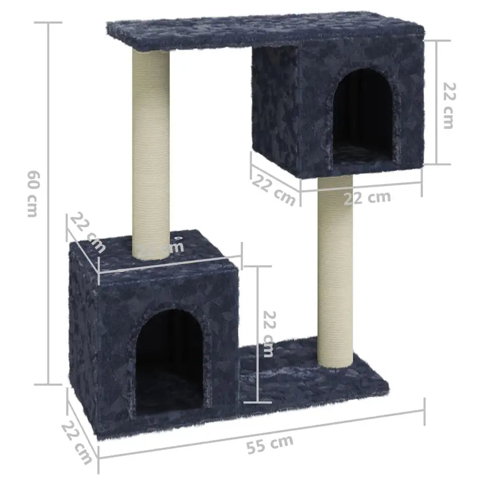Space Saving Cat Tower with Cozy Hideaways & Scratch Posts