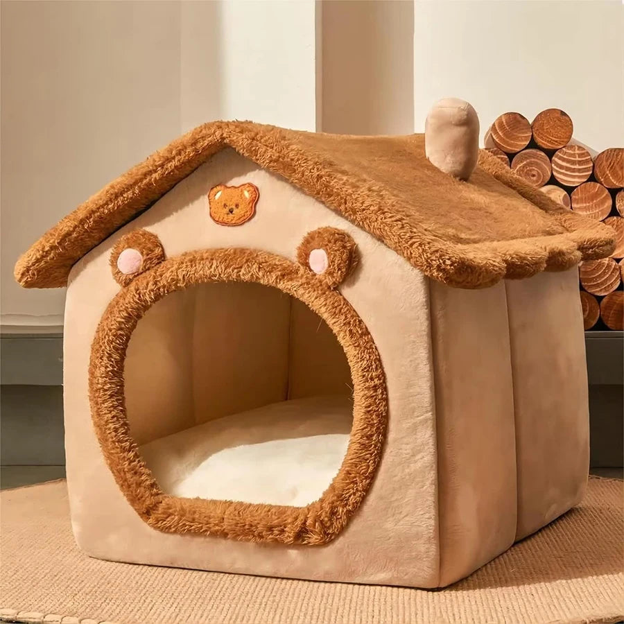 Cozy Pet House Bed for Cats and Small Dogs