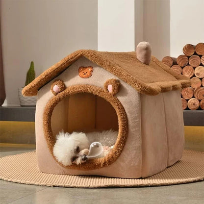 Cozy Pet House Bed for Cats and Small Dogs