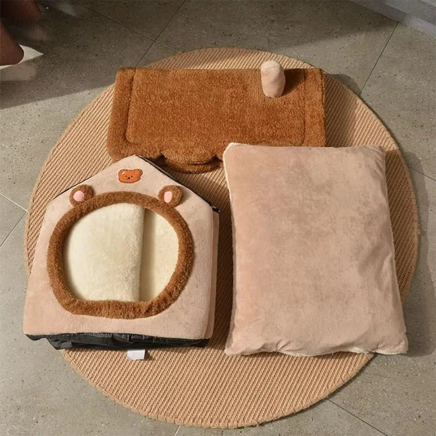 Cozy Pet House Bed for Cats and Small Dogs