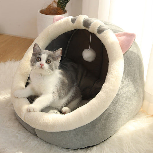 Cozy Covered Kitty Sleeping Bed - LifyPet