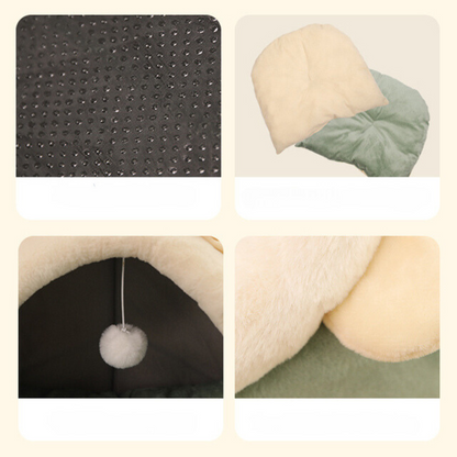 Cozy Covered Kitty Sleeping Bed