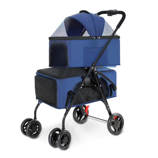 Collapsible Dual Pet Stroller for Dogs and Cats - LifyPet