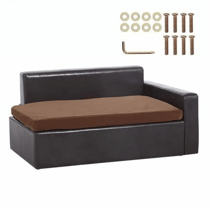 Luxury Pet Faux Leather Storage Dog Bed