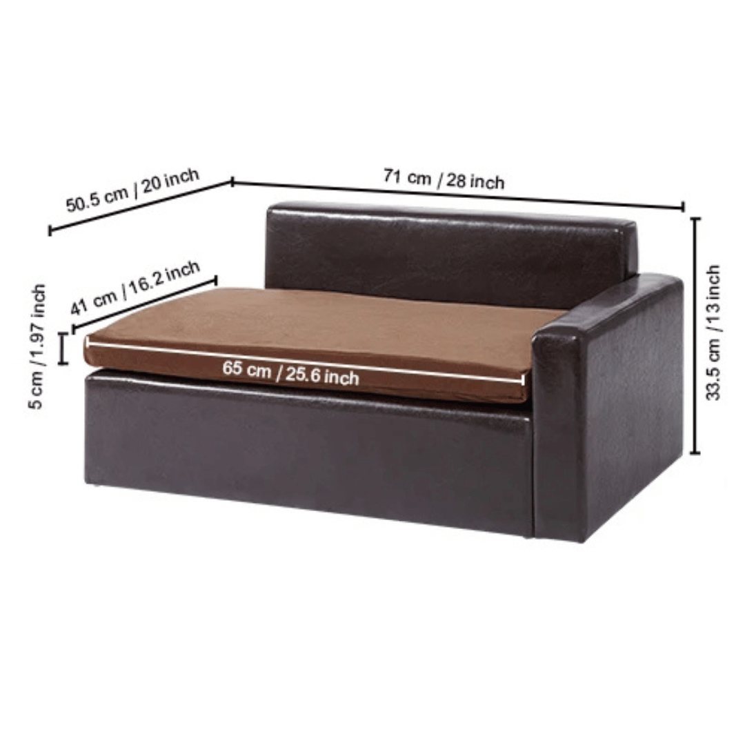 Luxury Pet Faux Leather Storage Dog Bed