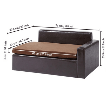 Luxury Pet Faux Leather Storage Dog Bed