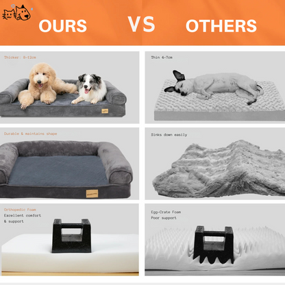 Large Comfort Dog Bed | Waterproof, Plush Sofa Pet Mattress