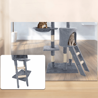Cozy Cat Condo with Soft Bed, Perches & Scratcher