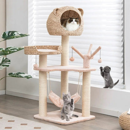 Cute Multi Level Cat Climber with Bed & Hideaway