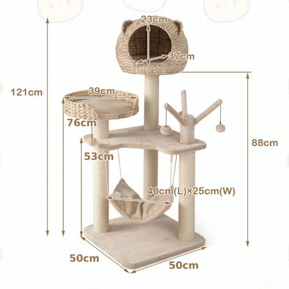 Cute Multi Level Cat Climber with Bed & Hideaway