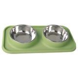Durable Stainless Steel Pet Food Bowls & Non Slip Tray