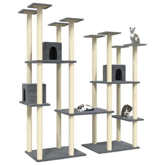 Large Cat Tower with Soft Houses, High Perches & Scratcher - LifyPet