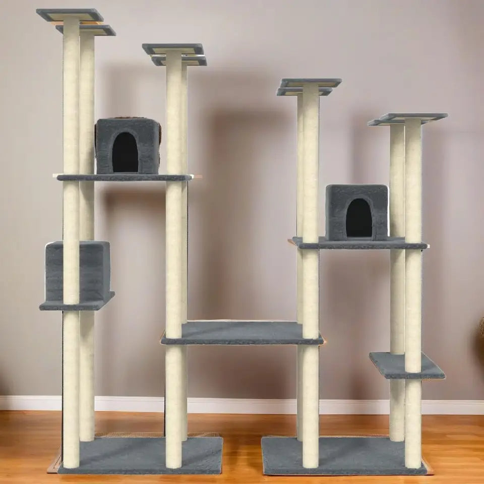 Large Cat Tower with Soft Houses, High Perches & Scratcher