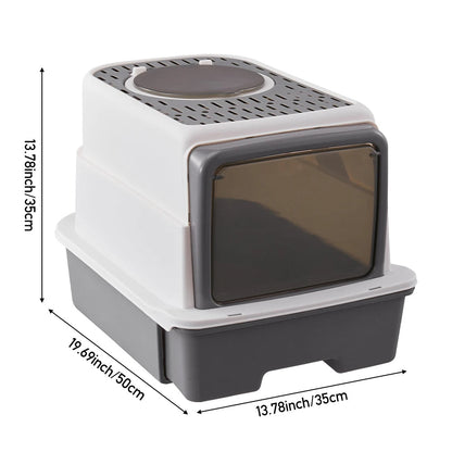 Odor Control Cat Litter Box with UV Light & Cleaning Tools