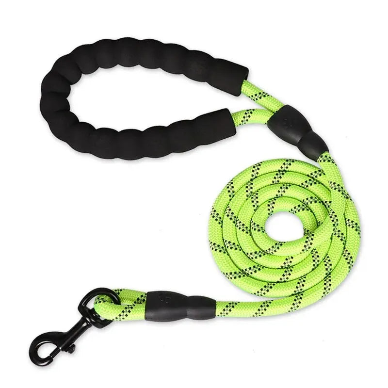 Durable Pet Leash with Padded Grip & Hi-Vis Rope