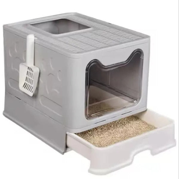 Hidden Cat Litter Box with Odor Control & Cleaning Tools