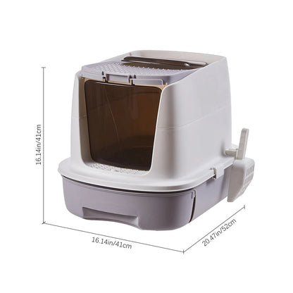 Large Covered Cat Litter Box with Easy Clean Tray