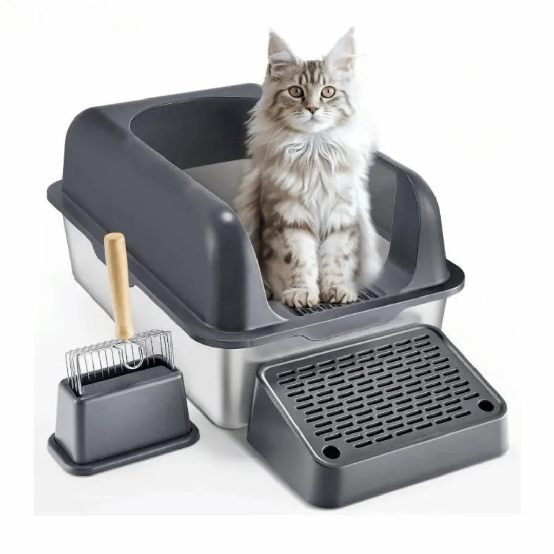 Extra Large Cat Litter Pan with Metal Tray & Accessories - LifyPet