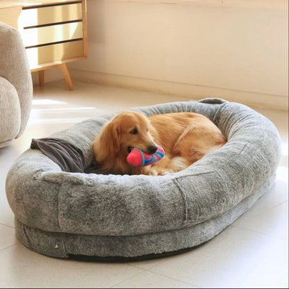 Large Plush Pet Bed for Dogs and Owners