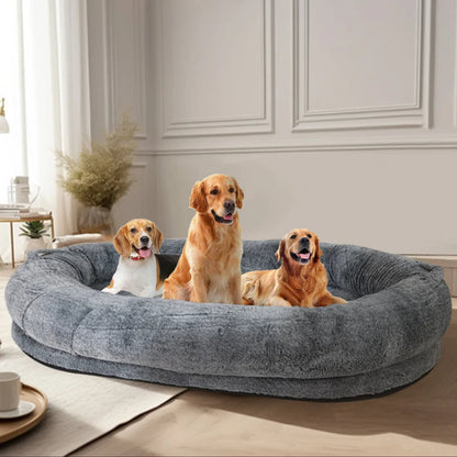 Large Plush Pet Bed for Dogs and Owners
