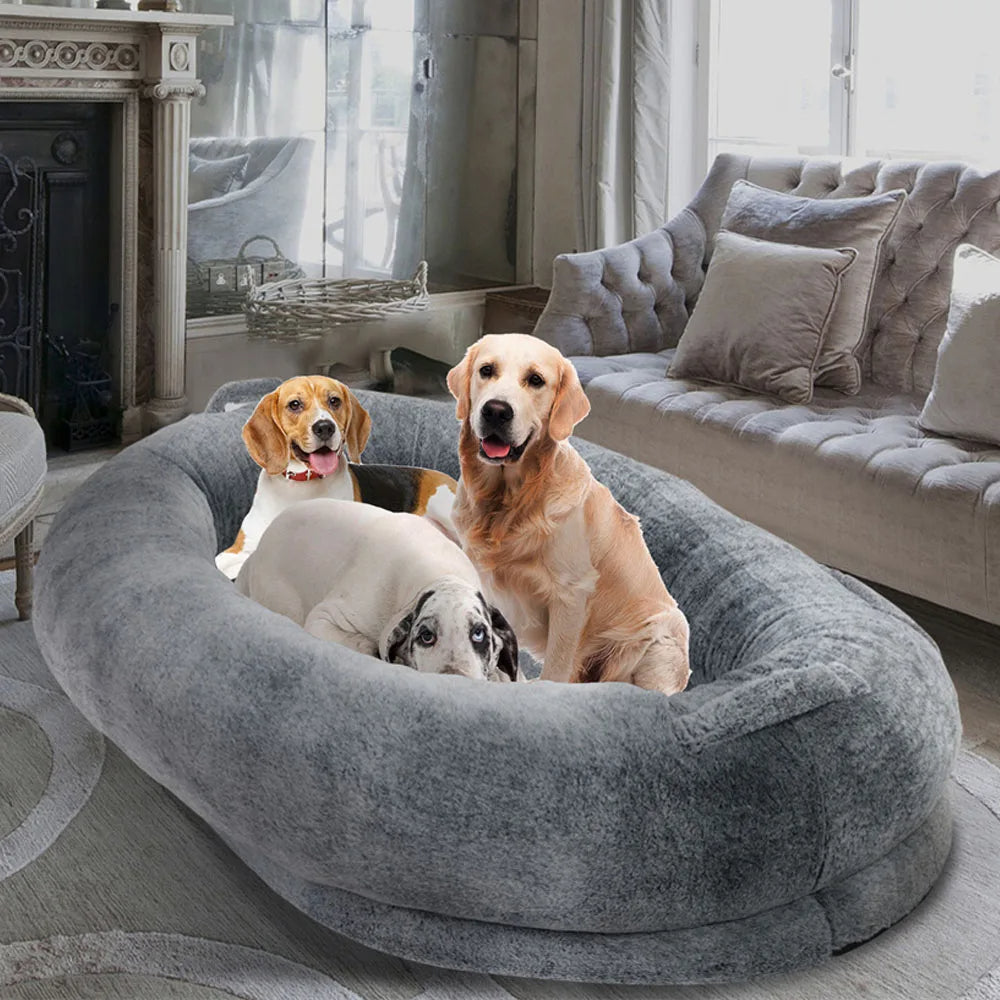 Large Plush Pet Bed for Dogs and Owners