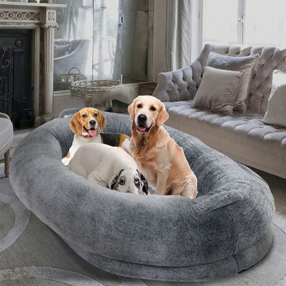 Large Plush Pet Bed for Dogs and Owners