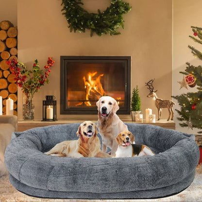 Large Plush Pet Bed for Dogs and Owners