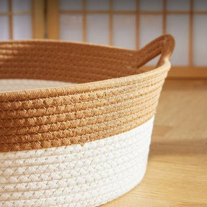 Natural Woven Cat Basket Bed & Pillow