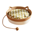 Natural Woven Cat Basket Bed & Pillow