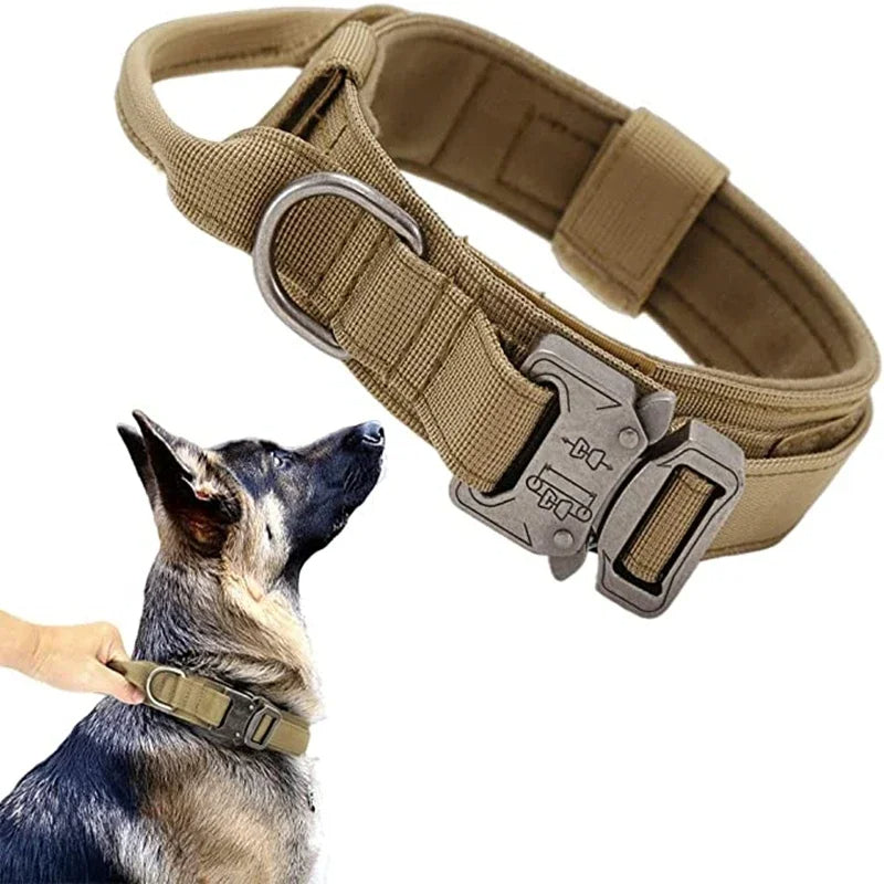 Strong Durable Tactical Dog Collar for Big Dogs