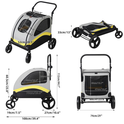 Folding Pet Stroller for Big and Small Dogs