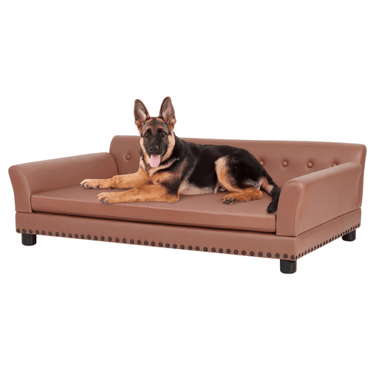 Big Orthopedic Fake Leather Pet Couch for Large Dogs - LifyPet