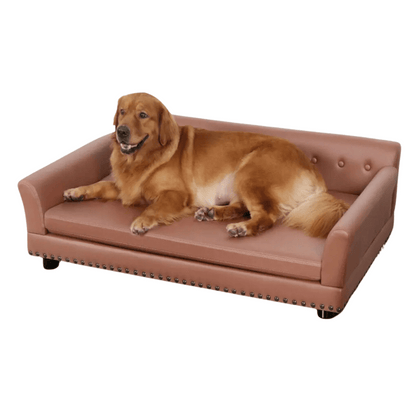 Big Orthopedic Fake Leather Pet Couch for Large Dogs