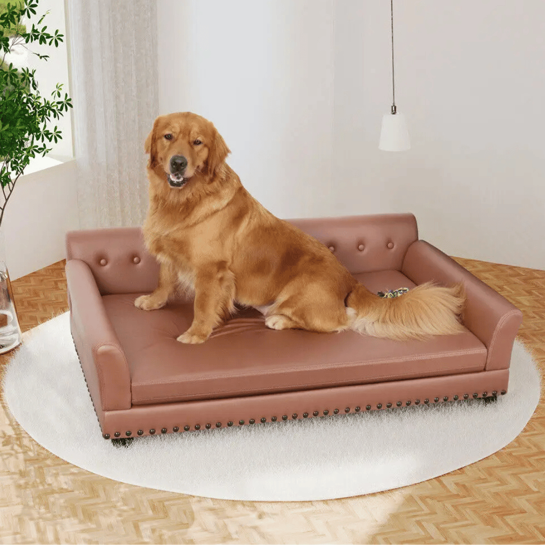 Big Orthopedic Fake Leather Pet Couch for Large Dogs