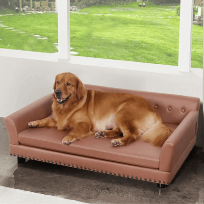 Big Orthopedic Fake Leather Pet Couch for Large Dogs