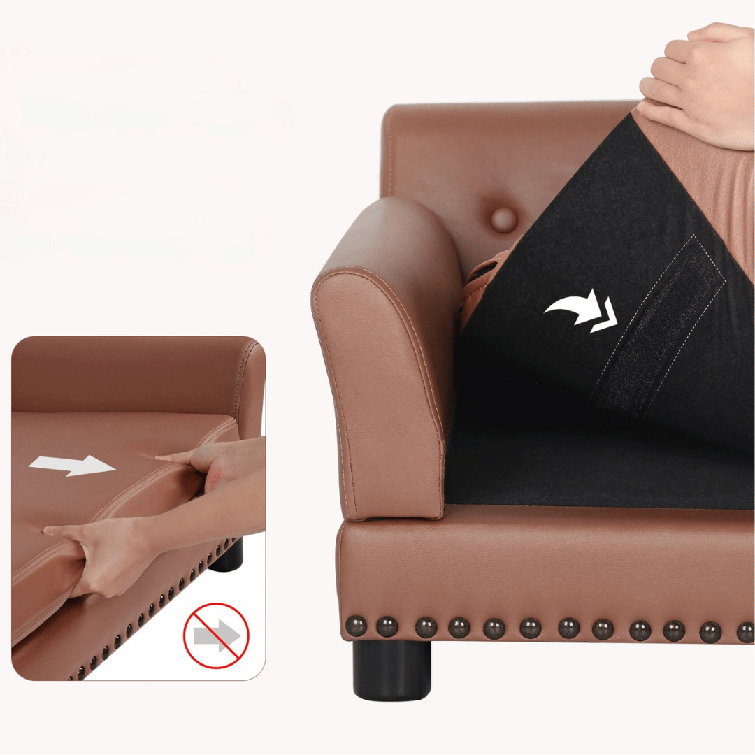 Big Orthopedic Fake Leather Pet Couch for Large Dogs