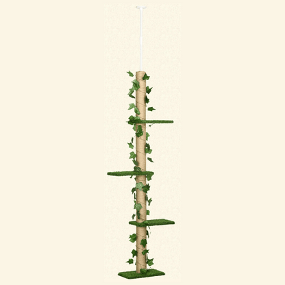 Tall Collapsible 8ft Cat Tower Scratcher with Soft Perches
