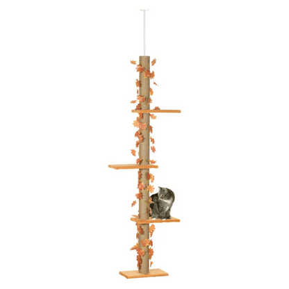Tall Collapsible 8ft Cat Tower Scratcher with Soft Perches