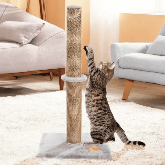 Soft Grey Cat Scratcher Tower - LifyPet