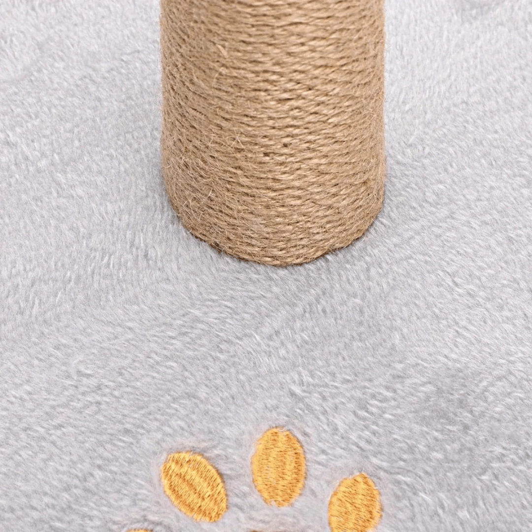 Soft Grey Cat Scratcher Tower